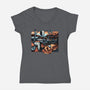 The Persistence Of Time Travel-Womens-V-Neck-Tee-glitchygorilla