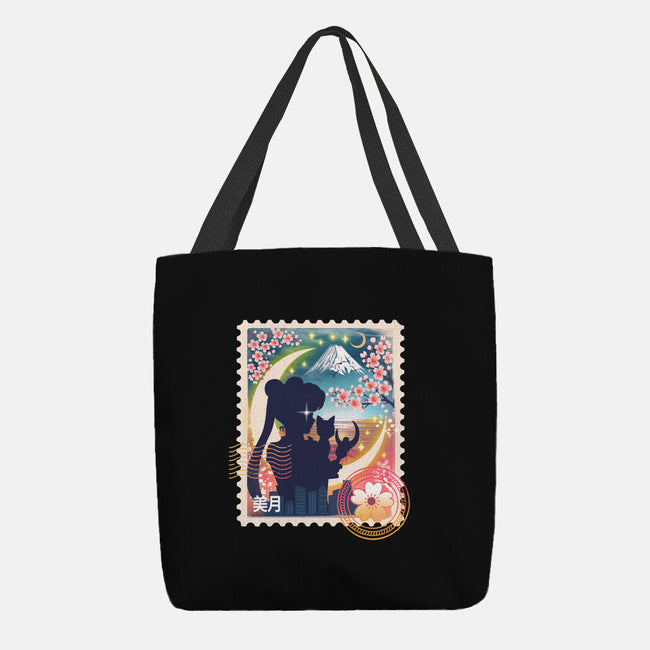 Moon Mail Stamp-None-Basic Tote-Bag-dandingeroz