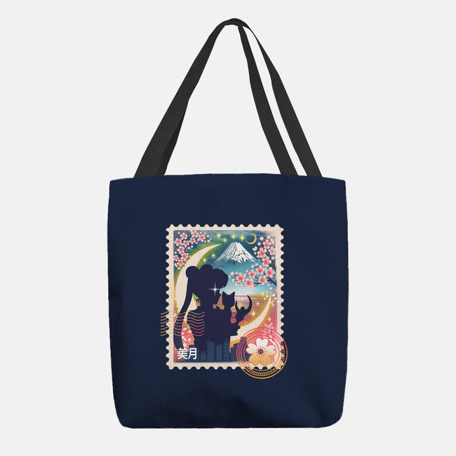 Moon Mail Stamp-None-Basic Tote-Bag-dandingeroz