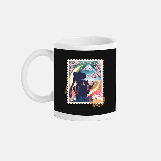 Moon Mail Stamp-None-Mug-Drinkware-dandingeroz