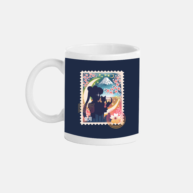 Moon Mail Stamp-None-Mug-Drinkware-dandingeroz