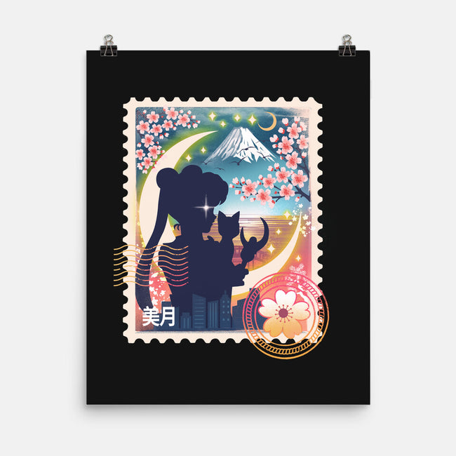 Moon Mail Stamp-None-Matte-Poster-dandingeroz