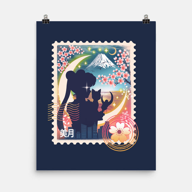 Moon Mail Stamp-None-Matte-Poster-dandingeroz