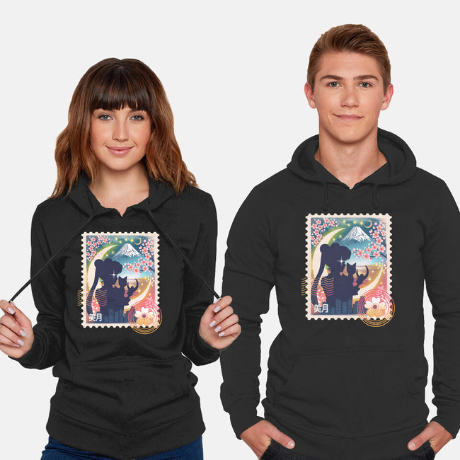 Moon Mail Stamp-Unisex-Pullover-Sweatshirt-dandingeroz
