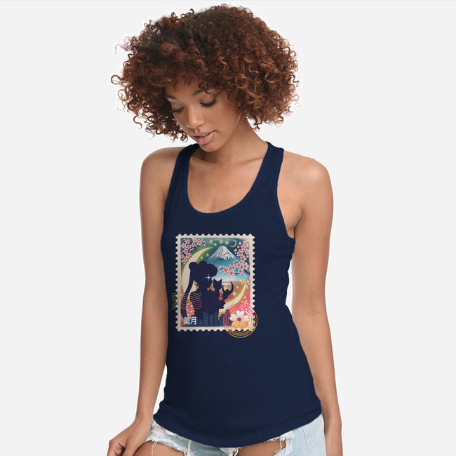 Moon Mail Stamp-Womens-Racerback-Tank-dandingeroz