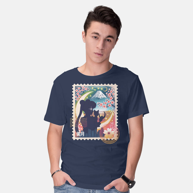 Moon Mail Stamp-Mens-Basic-Tee-dandingeroz