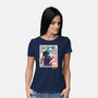 Moon Mail Stamp-Womens-Basic-Tee-dandingeroz