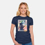 Moon Mail Stamp-Womens-Fitted-Tee-dandingeroz