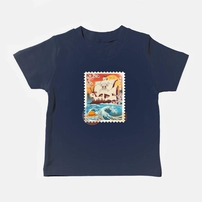 Pirate Mail Stamp-Baby-Basic-Tee-dandingeroz
