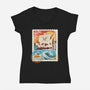 Pirate Mail Stamp-Womens-V-Neck-Tee-dandingeroz