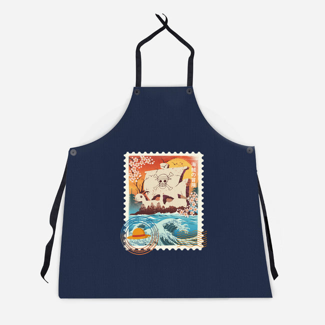 Pirate Mail Stamp-Unisex-Kitchen-Apron-dandingeroz
