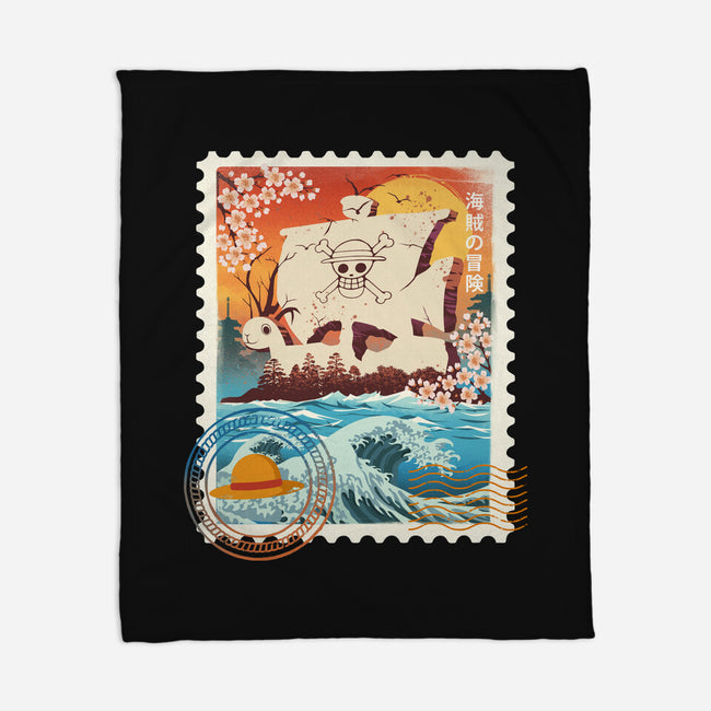 Pirate Mail Stamp-None-Fleece-Blanket-dandingeroz