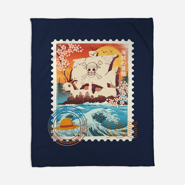 Pirate Mail Stamp-None-Fleece-Blanket-dandingeroz