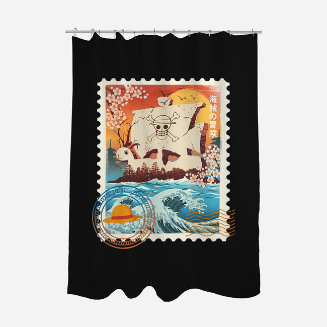 Pirate Mail Stamp-None-Polyester-Shower Curtain-dandingeroz