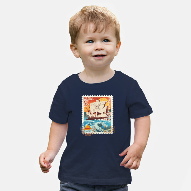 Pirate Mail Stamp-Baby-Basic-Tee-dandingeroz