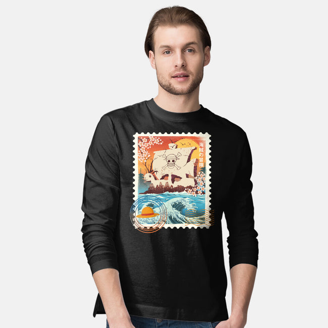 Pirate Mail Stamp-Mens-Long Sleeved-Tee-dandingeroz