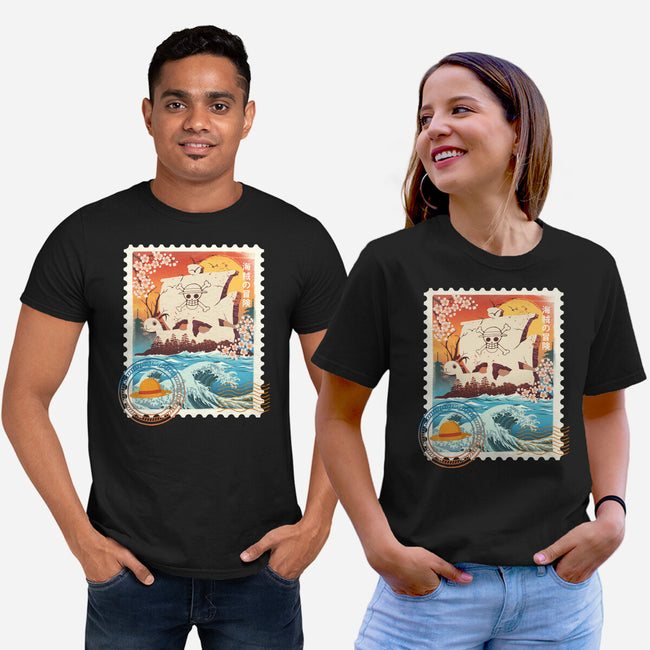 Pirate Mail Stamp-Unisex-Basic-Tee-dandingeroz