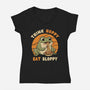 Think Hoppy Eat Sloppy-Womens-V-Neck-Tee-Trendlory