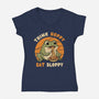 Think Hoppy Eat Sloppy-Womens-V-Neck-Tee-Trendlory