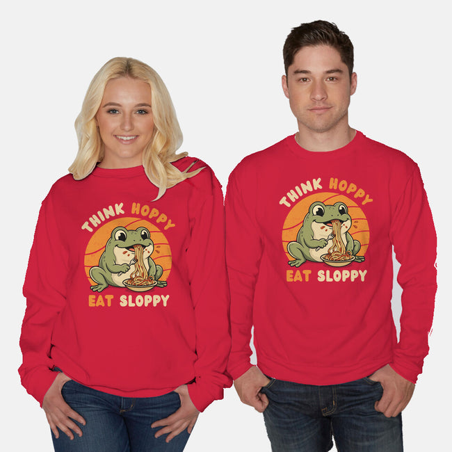 Think Hoppy Eat Sloppy-Unisex-Crew Neck-Sweatshirt-Trendlory