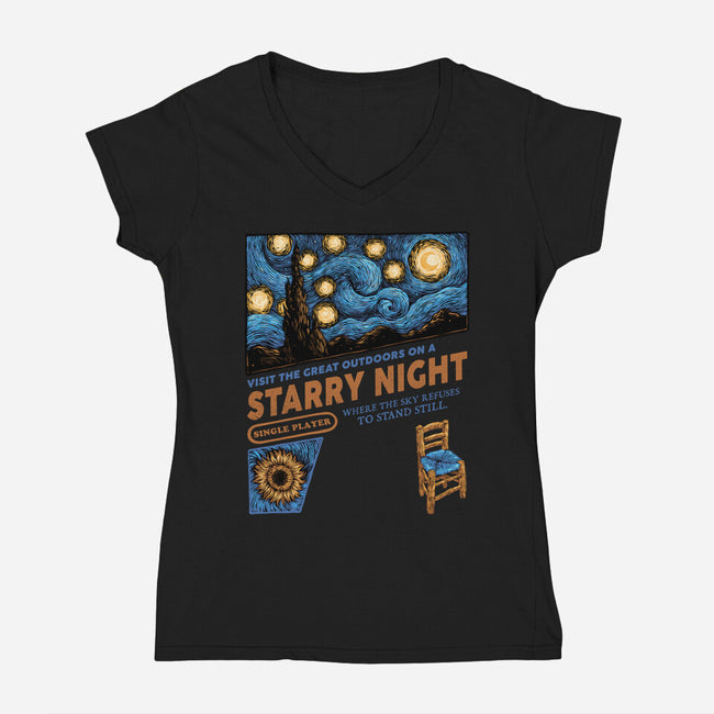 Starry Outdoors-Womens-V-Neck-Tee-glitchygorilla