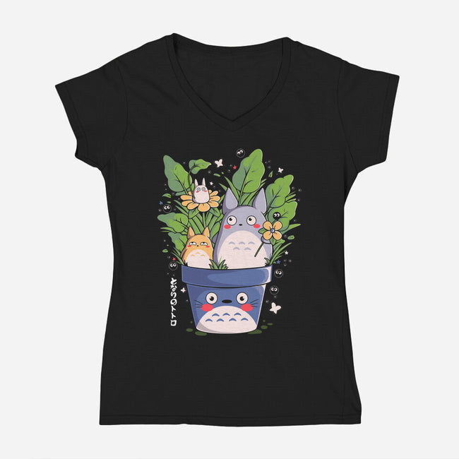 Spirits Garden-Womens-V-Neck-Tee-Eoli Studio