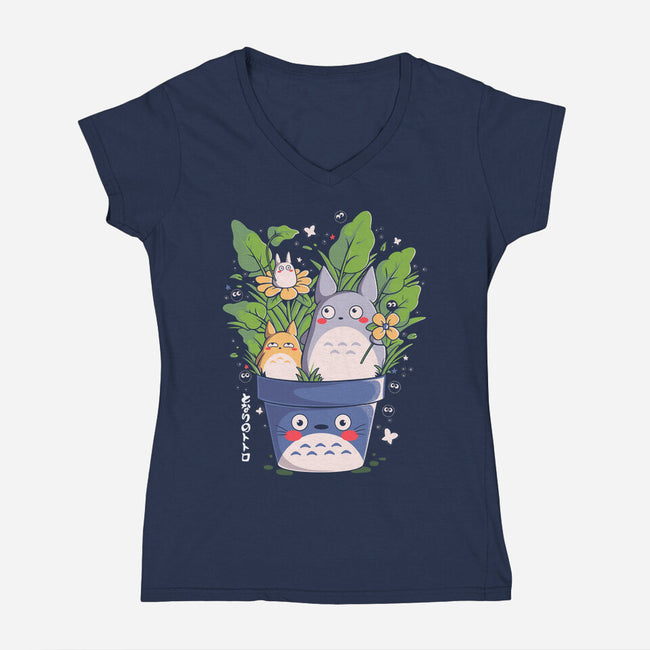 Spirits Garden-Womens-V-Neck-Tee-Eoli Studio