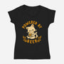 Powered By Beer Cat-Womens-V-Neck-Tee-worlddominationforcats
