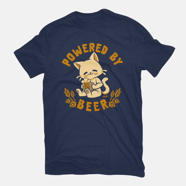 Powered By Beer Cat-Youth-Basic-Tee-worlddominationforcats