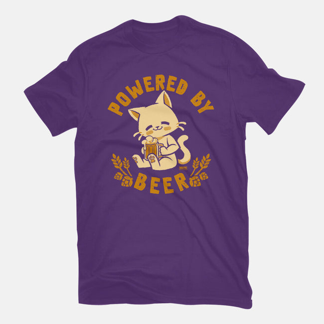 Powered By Beer Cat-Mens-Basic-Tee-worlddominationforcats