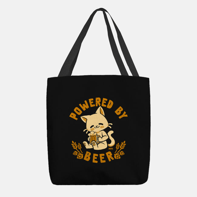 Powered By Beer Cat-None-Basic Tote-Bag-worlddominationforcats