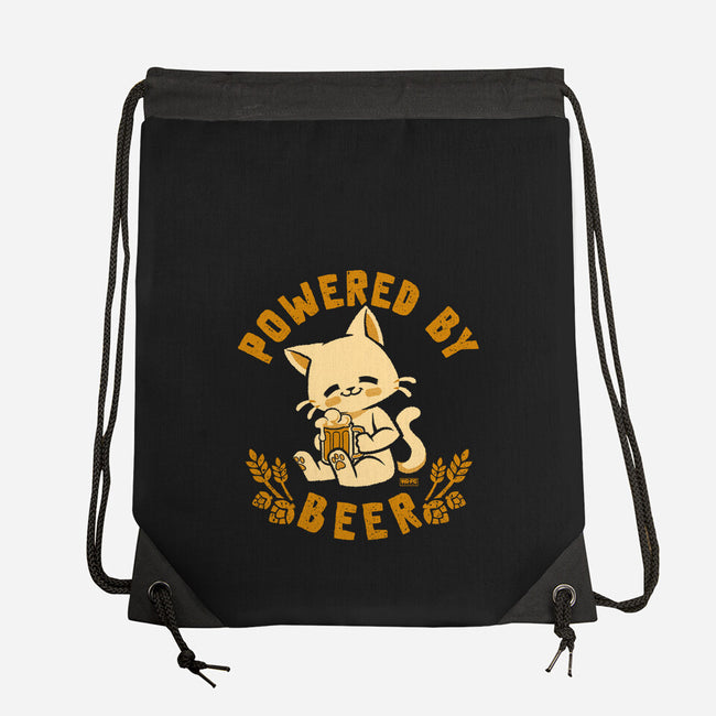 Powered By Beer Cat-None-Drawstring-Bag-worlddominationforcats