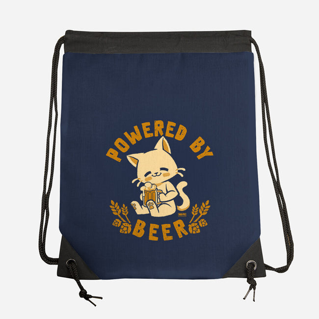 Powered By Beer Cat-None-Drawstring-Bag-worlddominationforcats