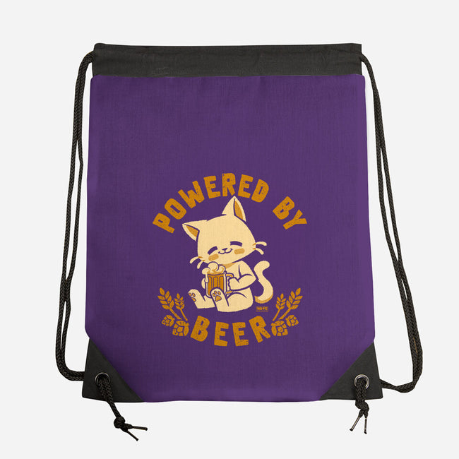 Powered By Beer Cat-None-Drawstring-Bag-worlddominationforcats