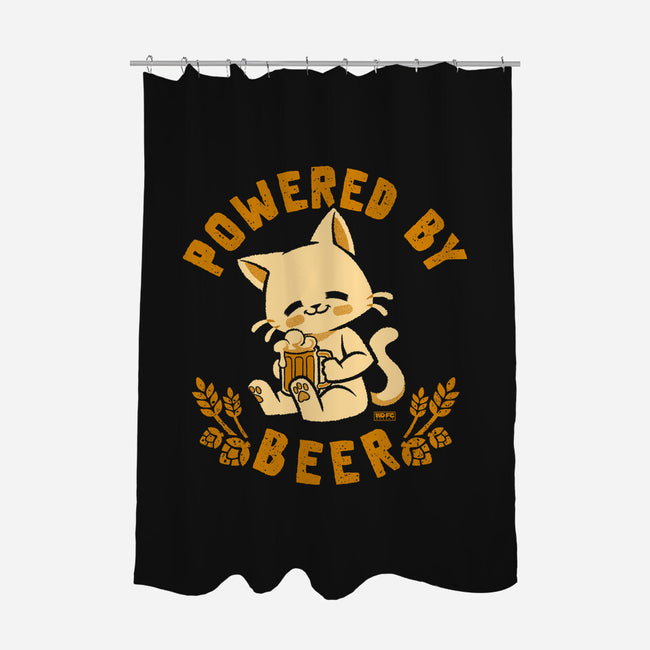 Powered By Beer Cat-None-Polyester-Shower Curtain-worlddominationforcats