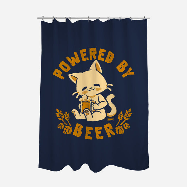 Powered By Beer Cat-None-Polyester-Shower Curtain-worlddominationforcats
