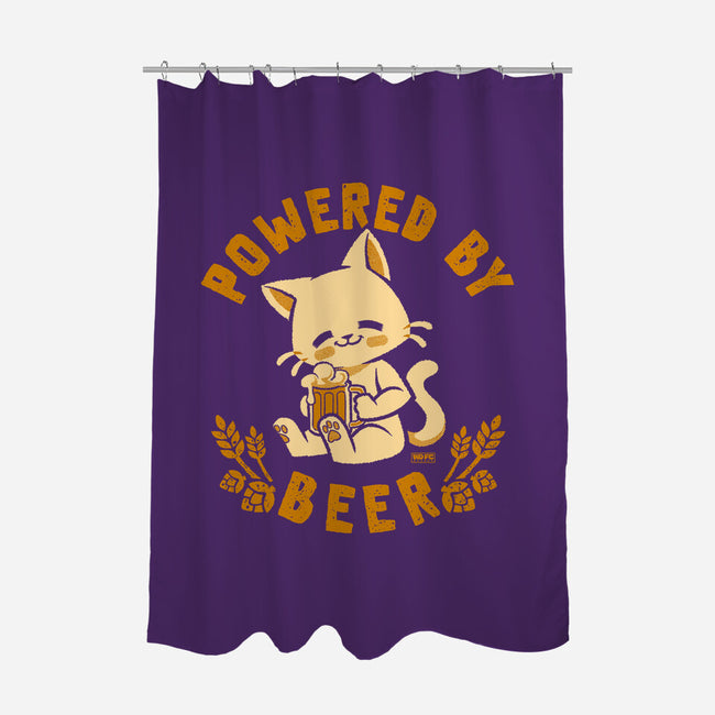 Powered By Beer Cat-None-Polyester-Shower Curtain-worlddominationforcats