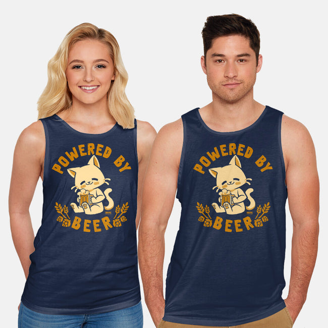 Powered By Beer Cat-Unisex-Basic-Tank-worlddominationforcats