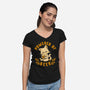 Powered By Beer Cat-Womens-V-Neck-Tee-worlddominationforcats
