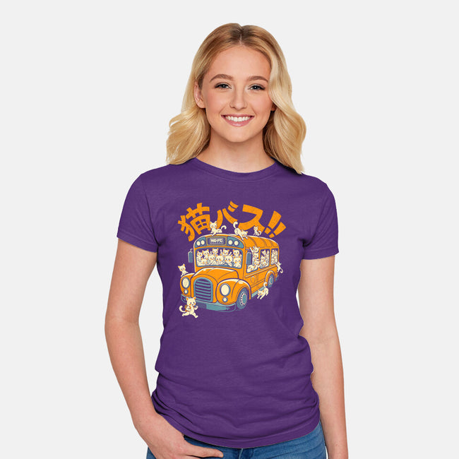 Cat Bus Cat-Womens-Fitted-Tee-worlddominationforcats