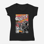 Monster V Wolf-Womens-V-Neck-Tee-boltfromtheblue