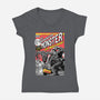 Monster V Wolf-Womens-V-Neck-Tee-boltfromtheblue