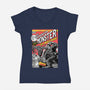 Monster V Wolf-Womens-V-Neck-Tee-boltfromtheblue