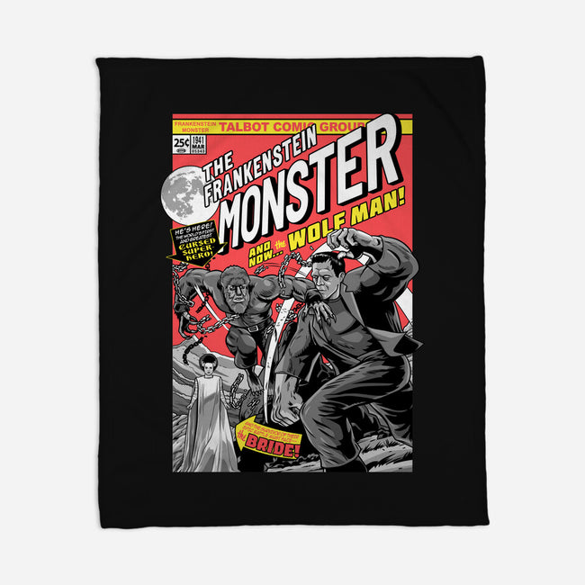 Monster V Wolf-None-Fleece-Blanket-boltfromtheblue