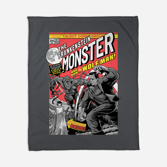 Monster V Wolf-None-Fleece-Blanket-boltfromtheblue