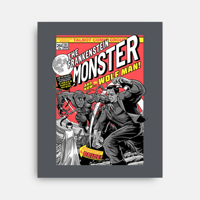 Monster V Wolf-None-Stretched-Canvas-boltfromtheblue