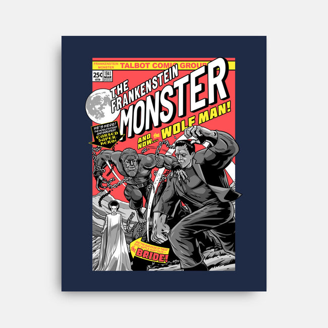 Monster V Wolf-None-Stretched-Canvas-boltfromtheblue
