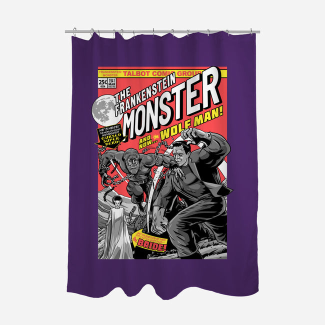Monster V Wolf-None-Polyester-Shower Curtain-boltfromtheblue