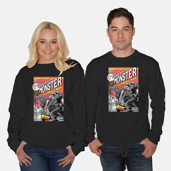 Monster V Wolf-Unisex-Crew Neck-Sweatshirt-boltfromtheblue