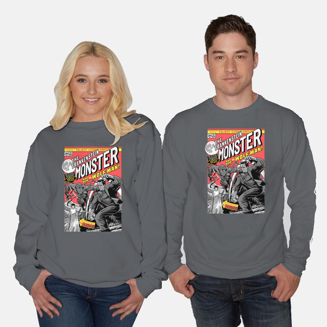 Monster V Wolf-Unisex-Crew Neck-Sweatshirt-boltfromtheblue